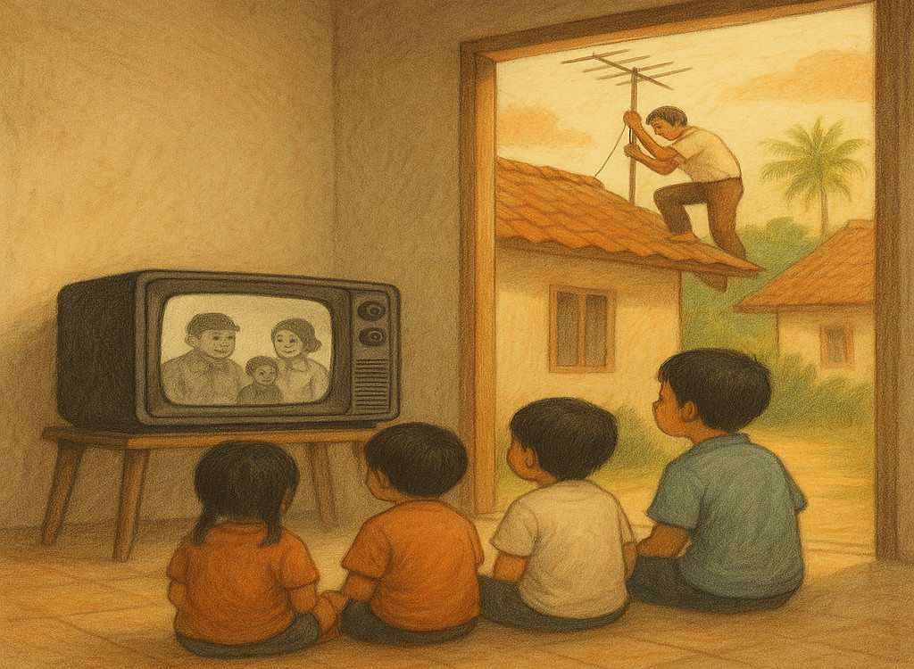 Menonton TV di Desa